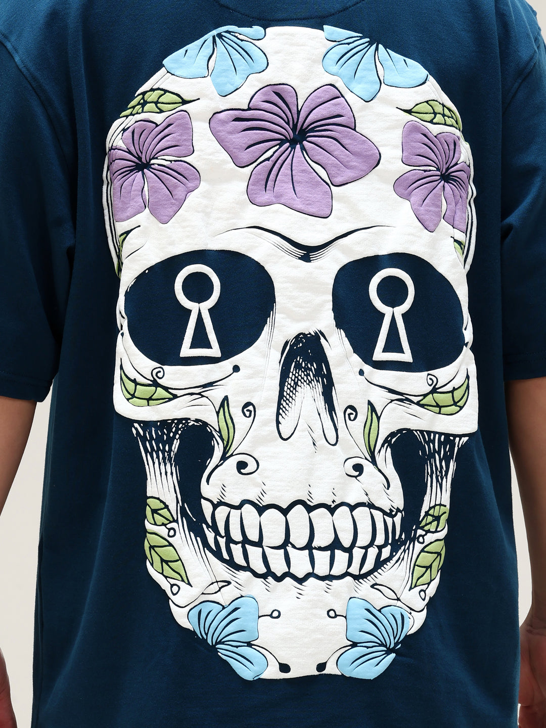 SKULL NAVY OVERSIZED T-SHIRT