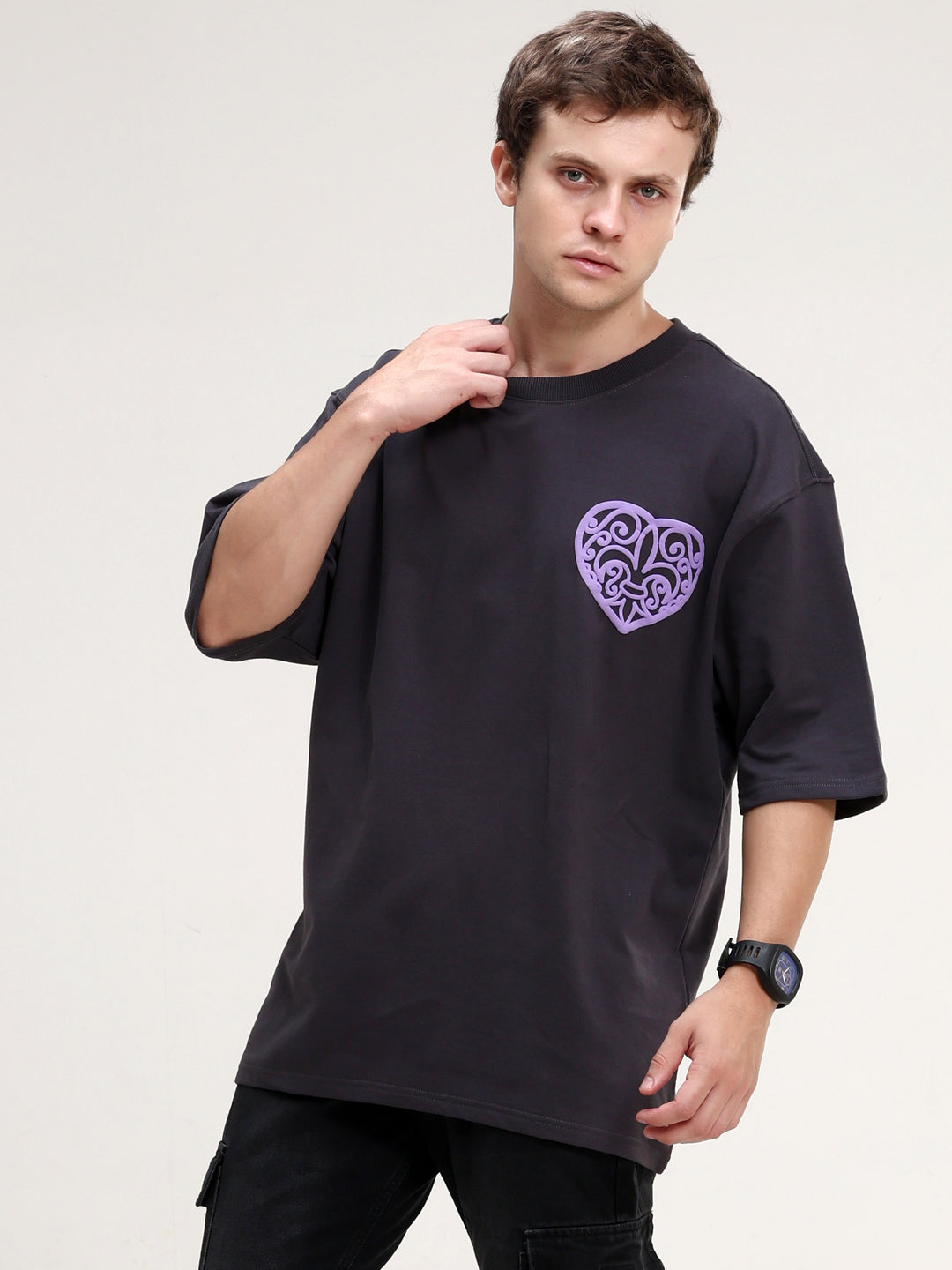 FLEURD' ORLEANS BLACK OVERSIZED T-SHIRT