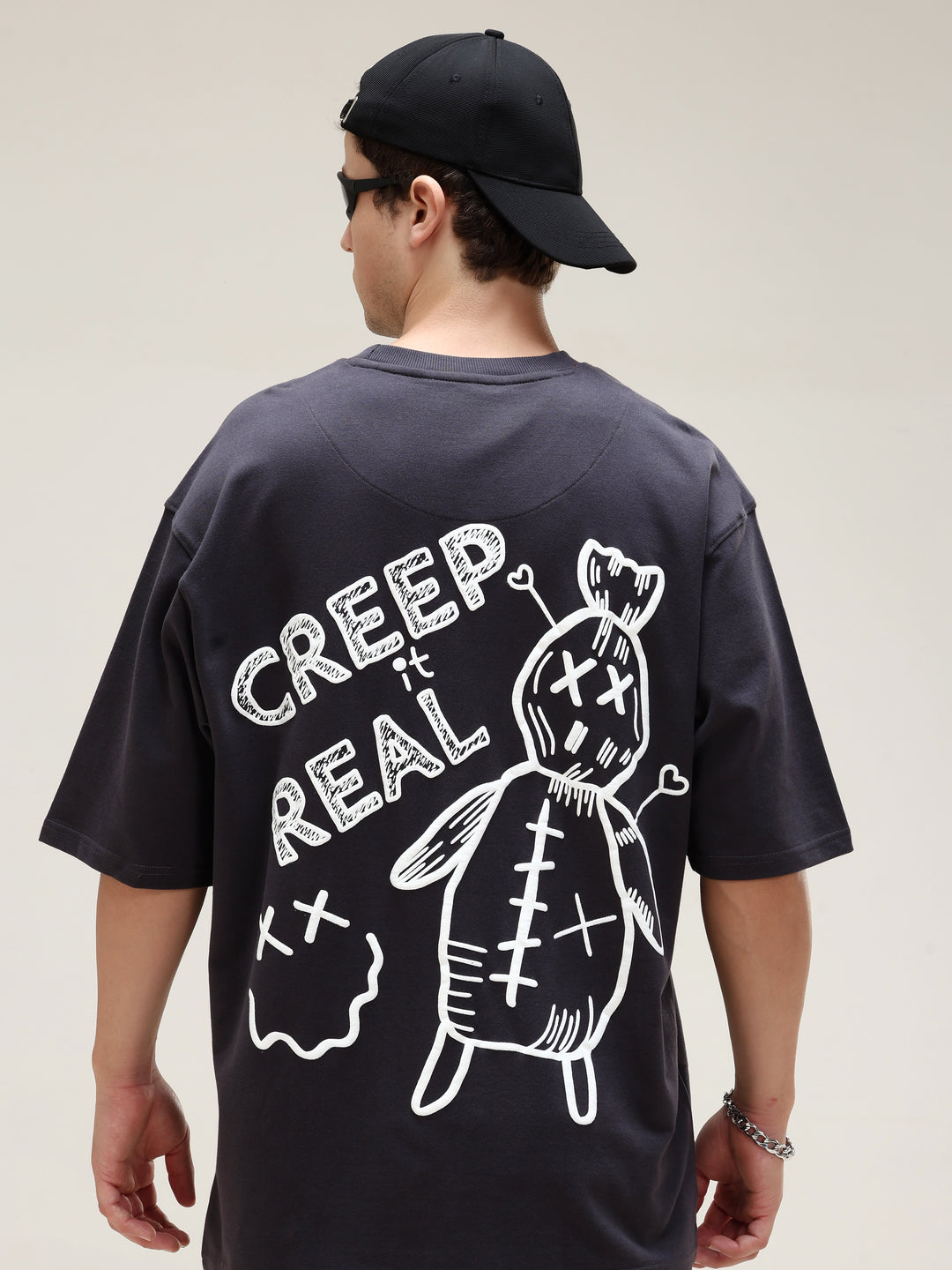 BLACK CREEP IT REAL OVERSIZED T-SHIRT