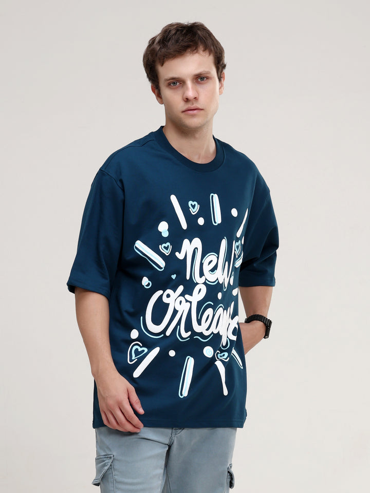 NEW ORLEANS NAVY OVERSIZED T-SHIRT