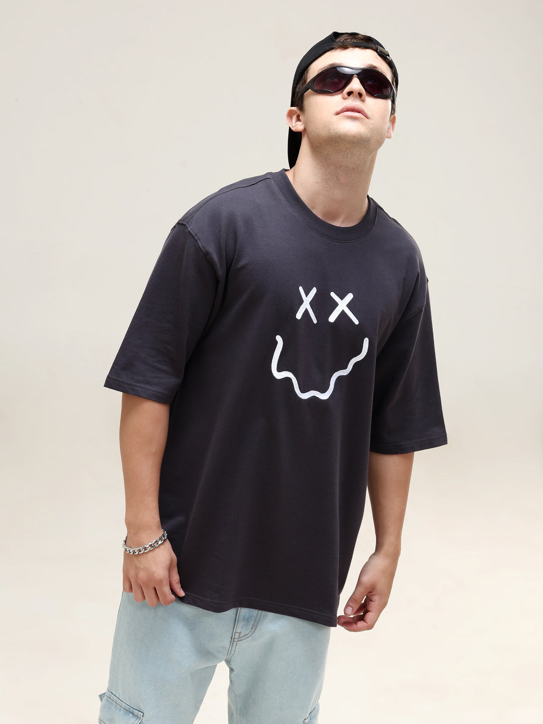 BLACK CREEP IT REAL OVERSIZED T-SHIRT