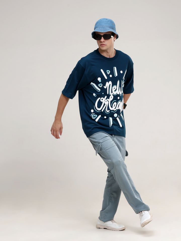 NEW ORLEANS NAVY OVERSIZED T-SHIRT