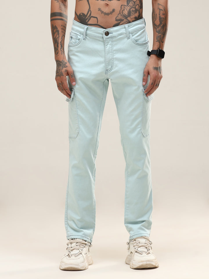 Mint Mist Slim Cargo Pants