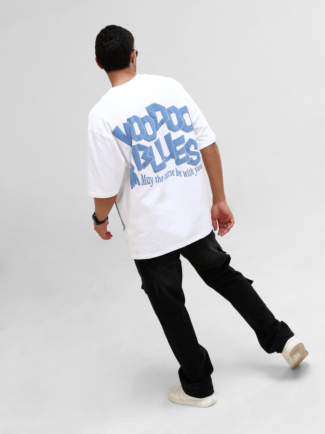 VOODOO BLUES WHITE OVERSIZED T-SHIRT