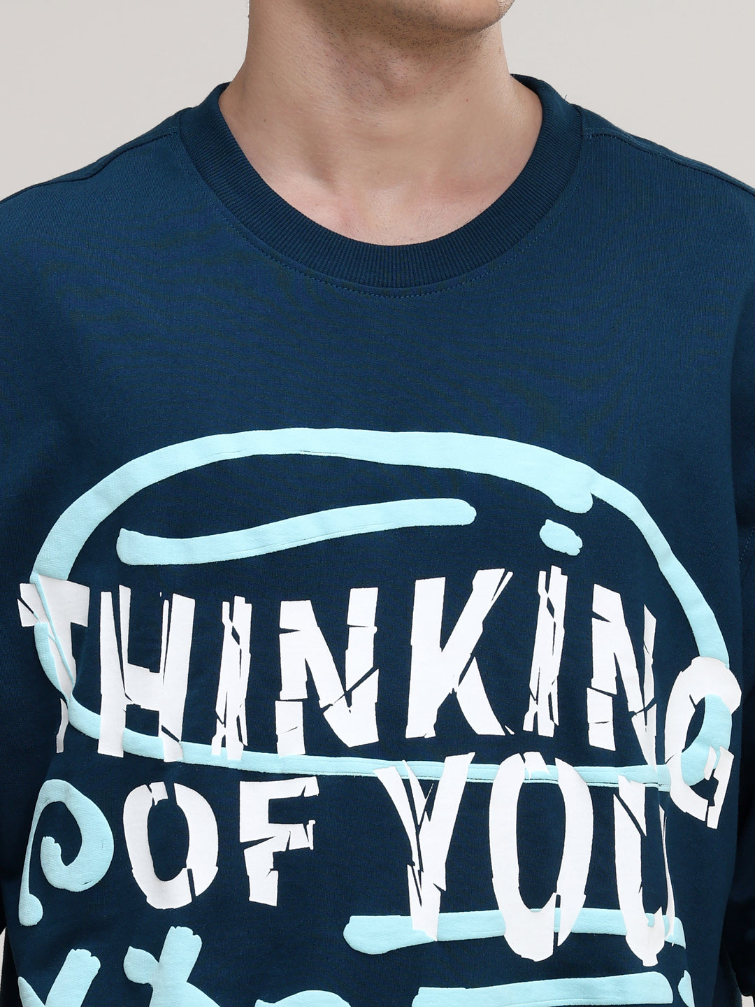 THINKING OF YOU NAVY OVERSIZED T-SHIRT