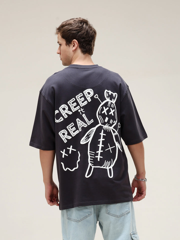 BLACK CREEP IT REAL OVERSIZED T-SHIRT