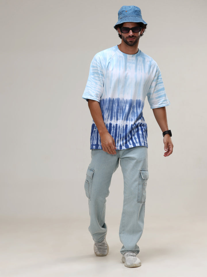 SKY WHISPER TIE-DYE OVERSIZED T-SHIRT