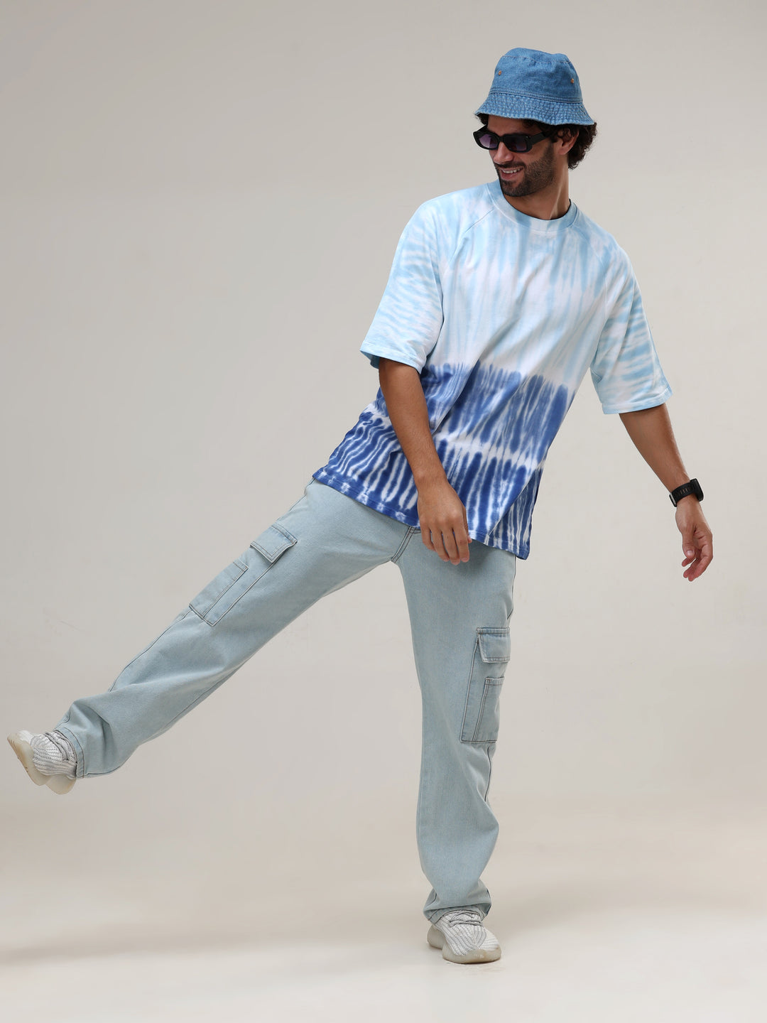 SKY WHISPER TIE-DYE OVERSIZED T-SHIRT