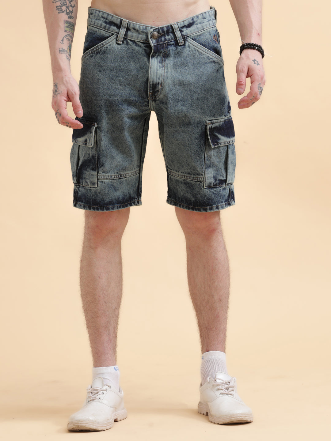 VUDUAcid Wash Cargo ShortsComfort Fit