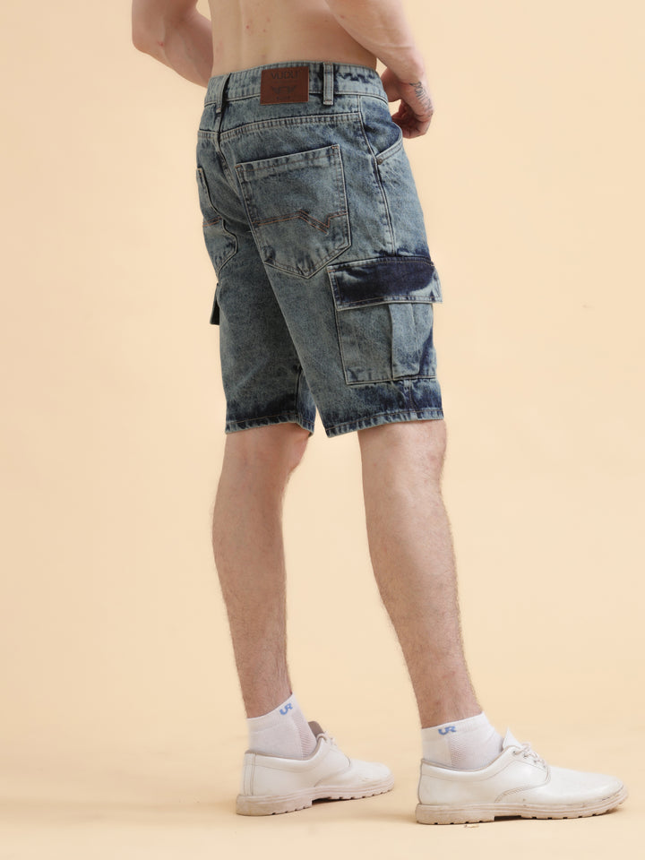 VUDUAcid Wash Cargo ShortsComfort Fit