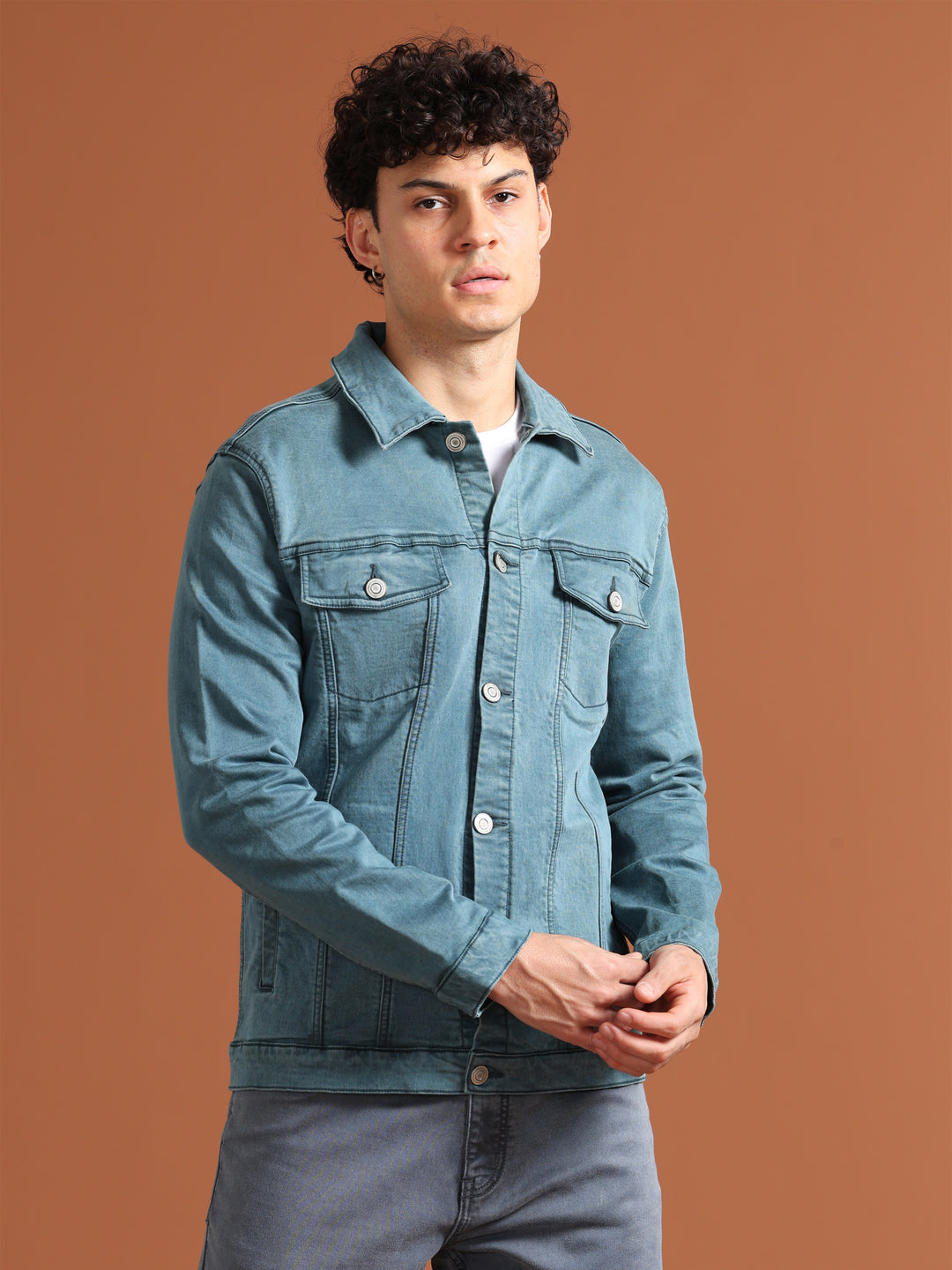 VUDUAquamarine Denim JacketRegular Fit