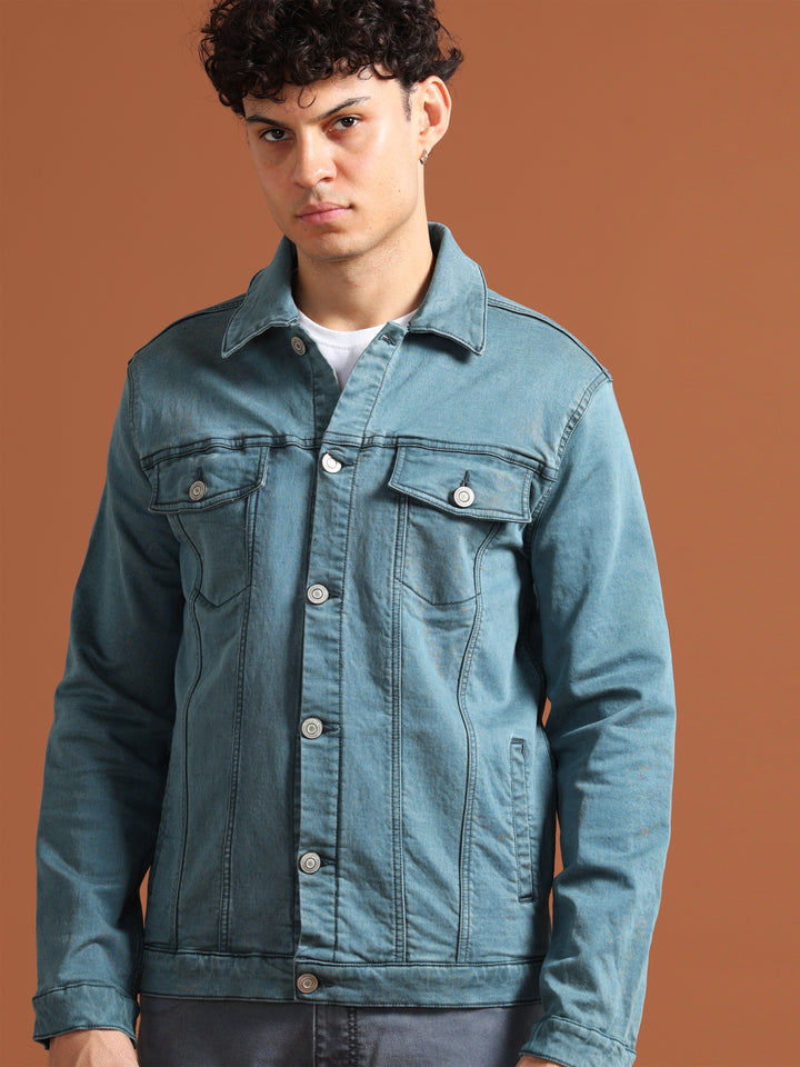 VUDUAquamarine Denim JacketRegular Fit