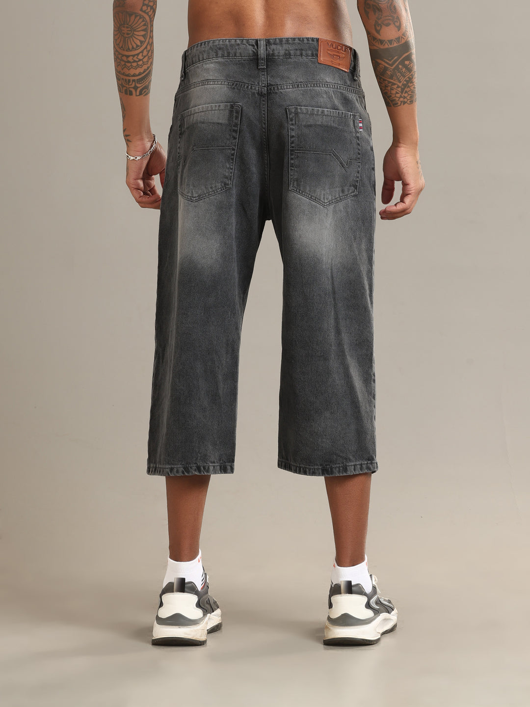 VUDUBlack Distressed JortsComfort Fit