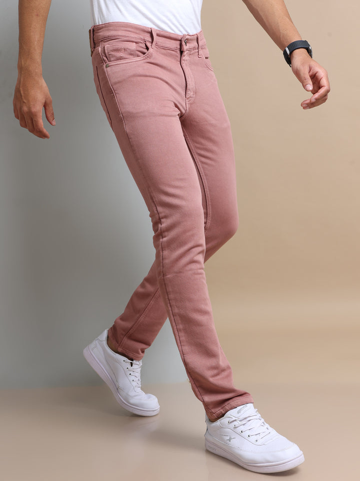 VUDUBlush Pink DenimSlim Fit