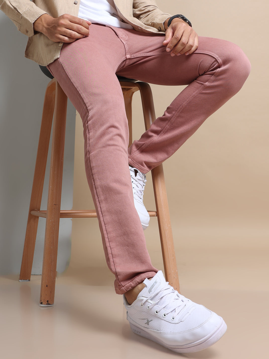 VUDUBlush Pink DenimSlim Fit