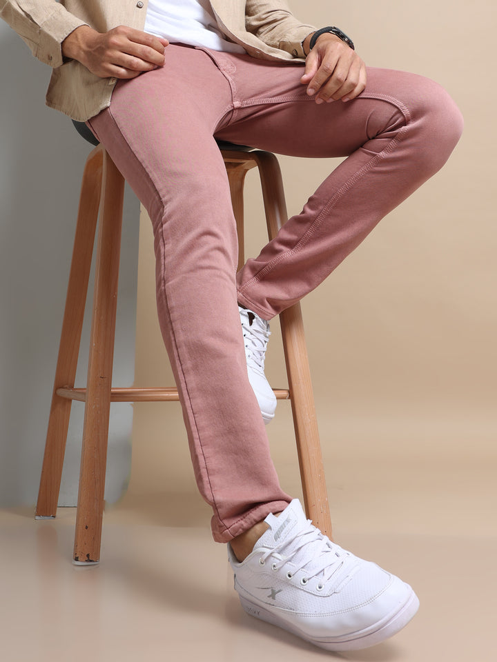 VUDUBlush Pink DenimSlim Fit