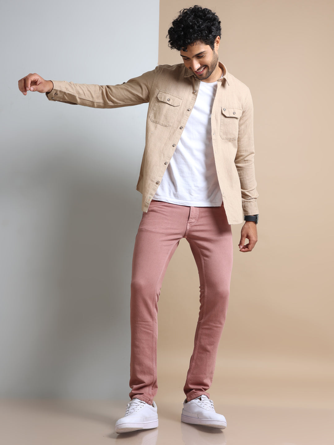 VUDUBlush Pink DenimSlim Fit