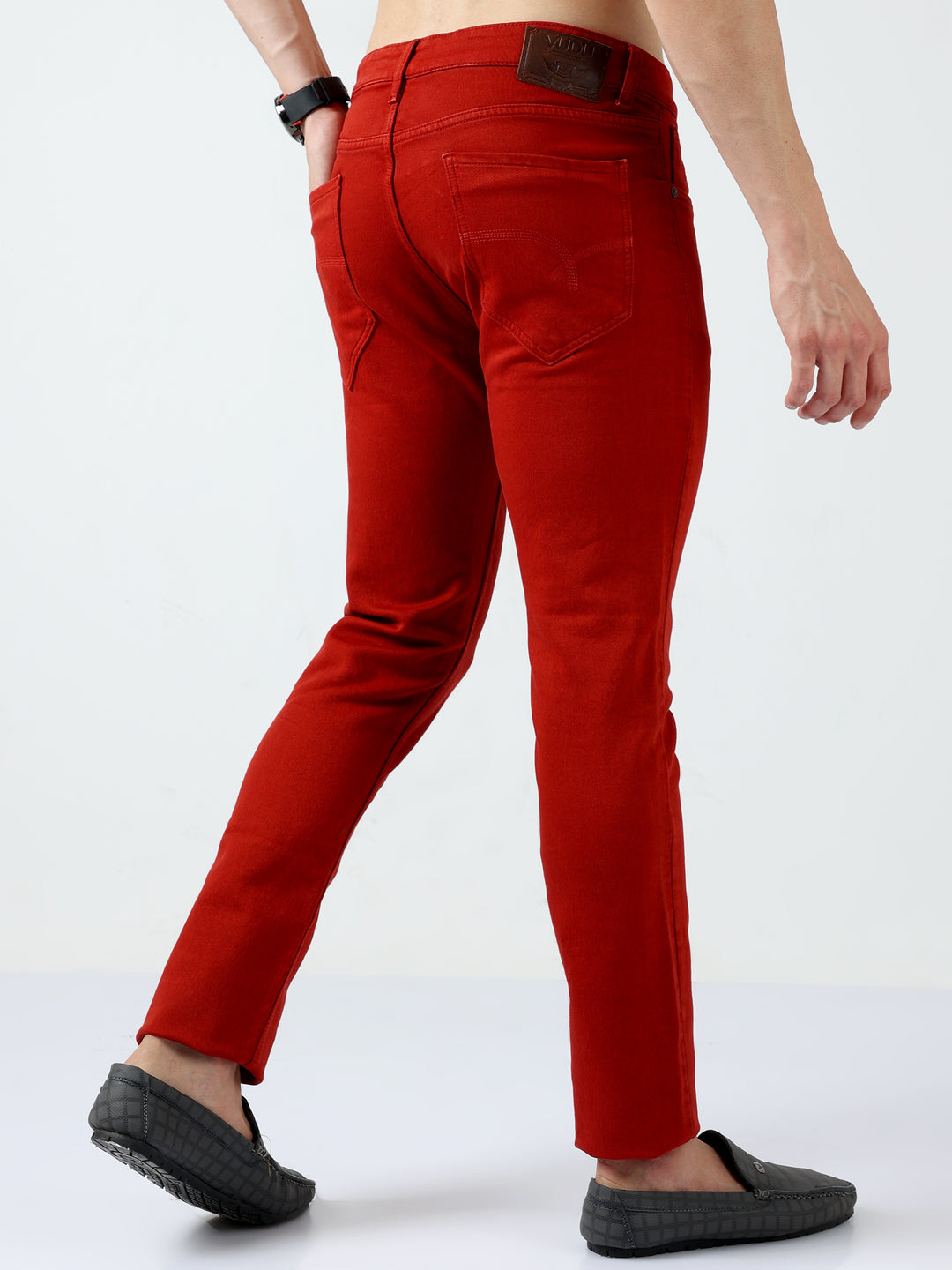 VUDUBrick Red DenimSlim Fit