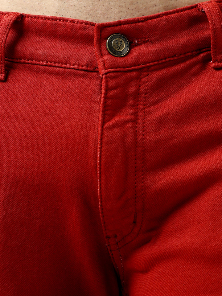 VUDUBrick Red DenimSlim Fit