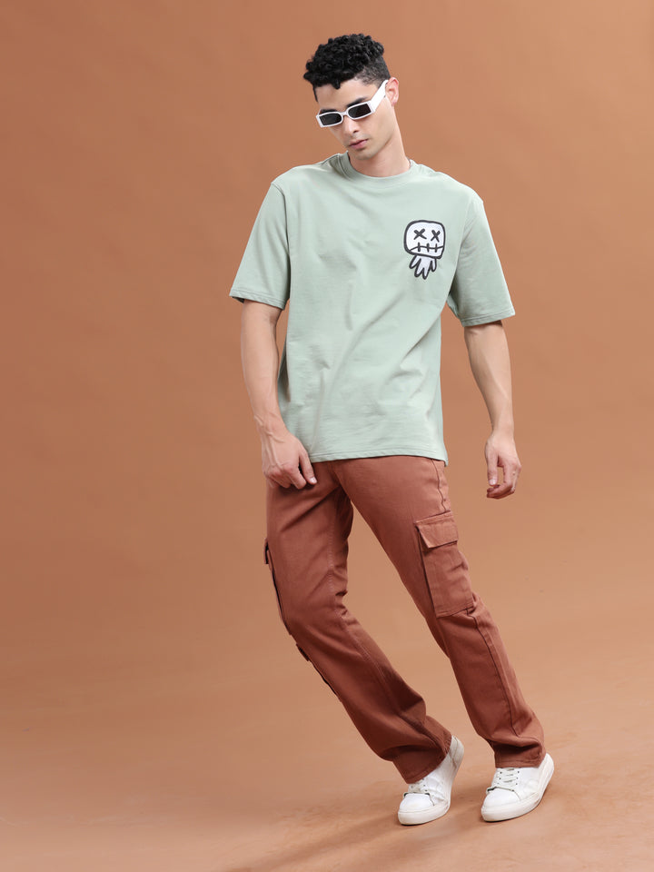 VUDUChestnut Brown Cargo PantsComfort Fit