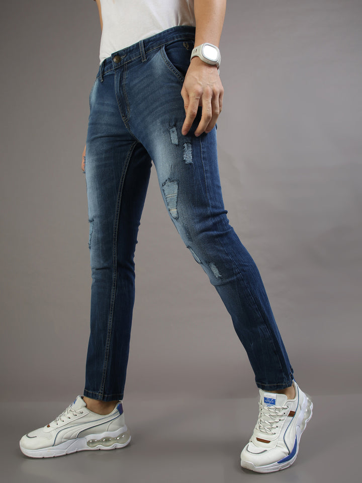 VUDUChic Fray Navy JeansSlim Fit