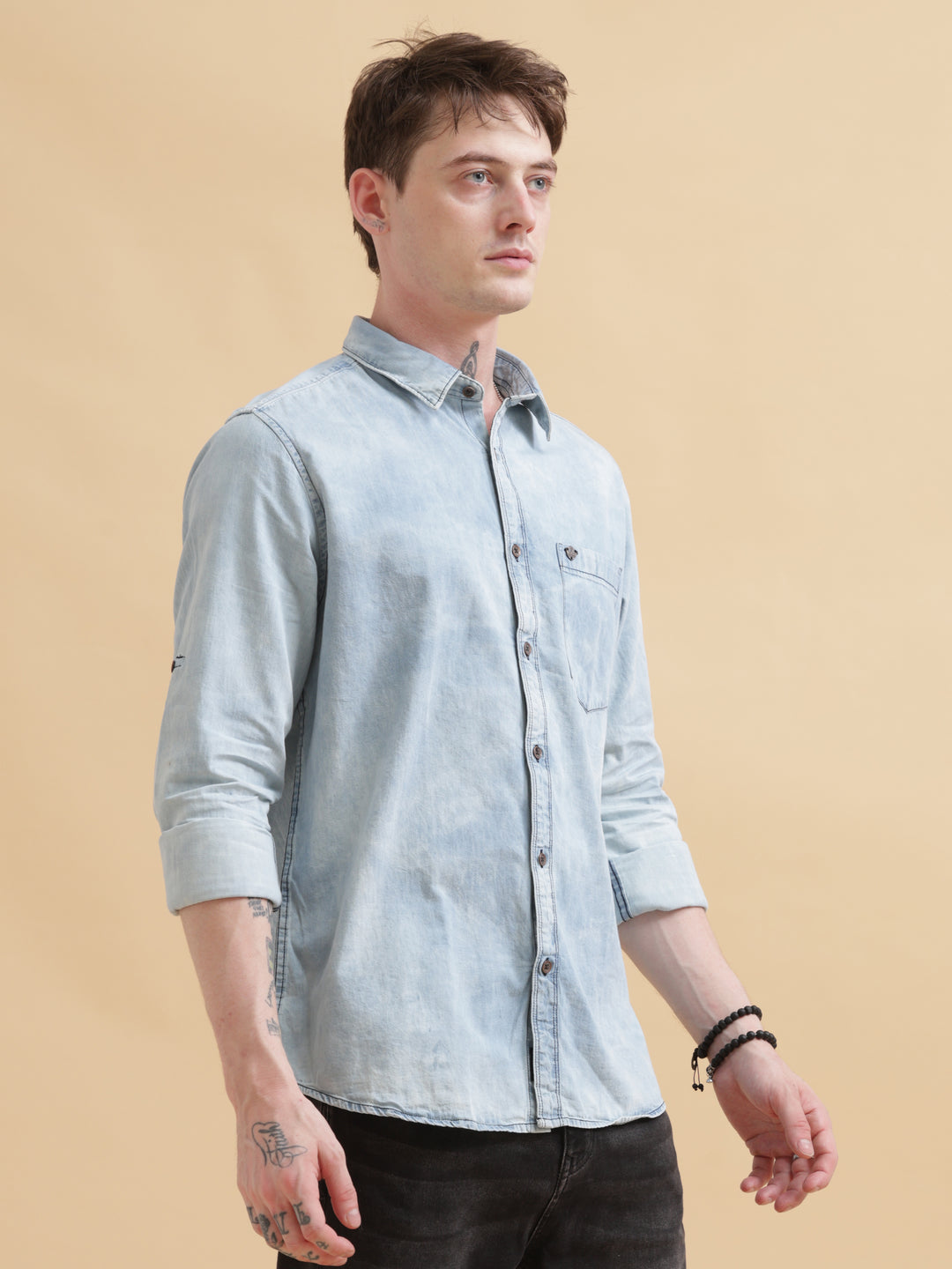 VUDUClassic Blue Denim ShirtRegular Fit