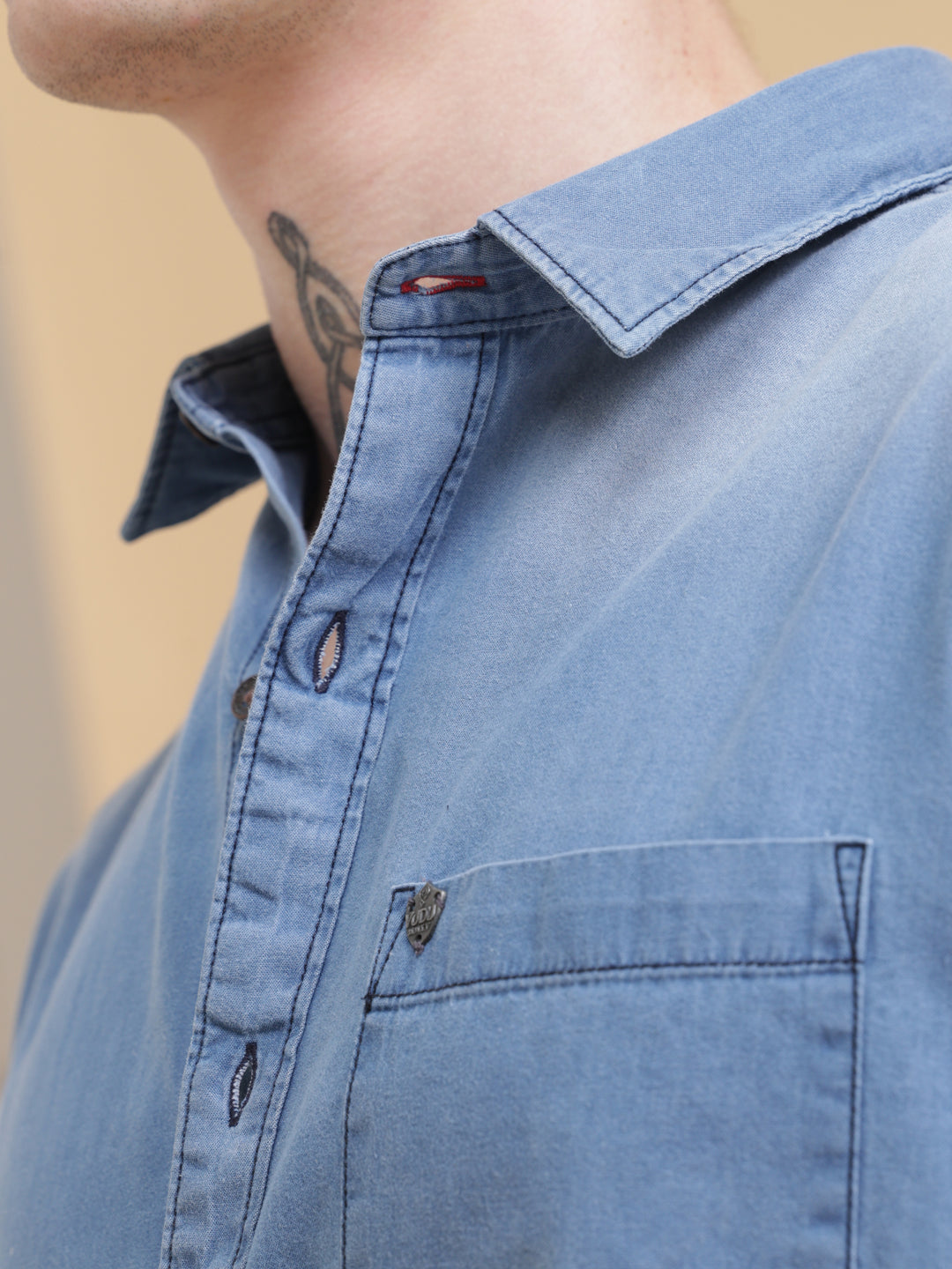 VUDUClassic Faded Denim ShirtRegular Fit