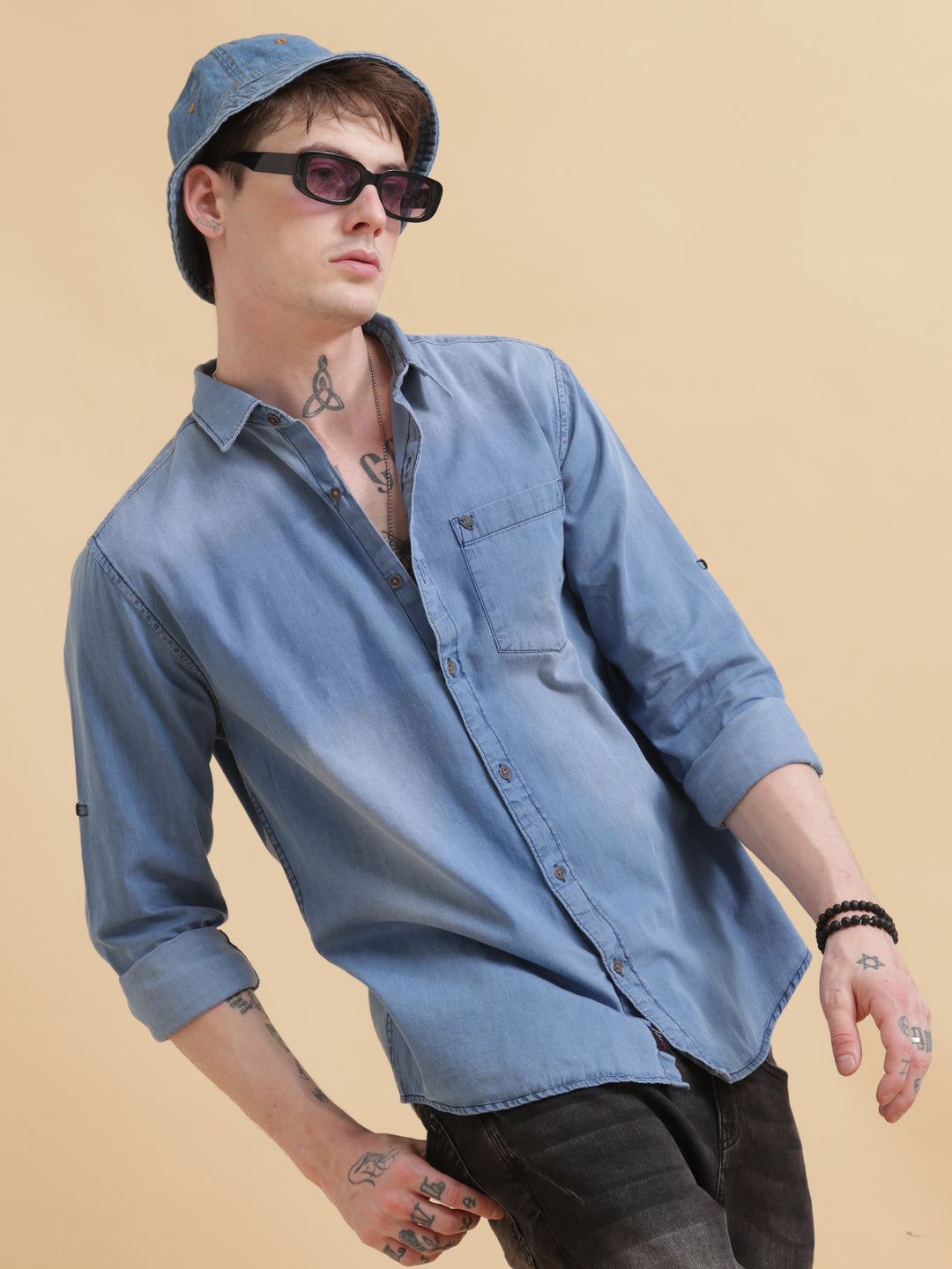 VUDUClassic Faded Denim ShirtRegular Fit