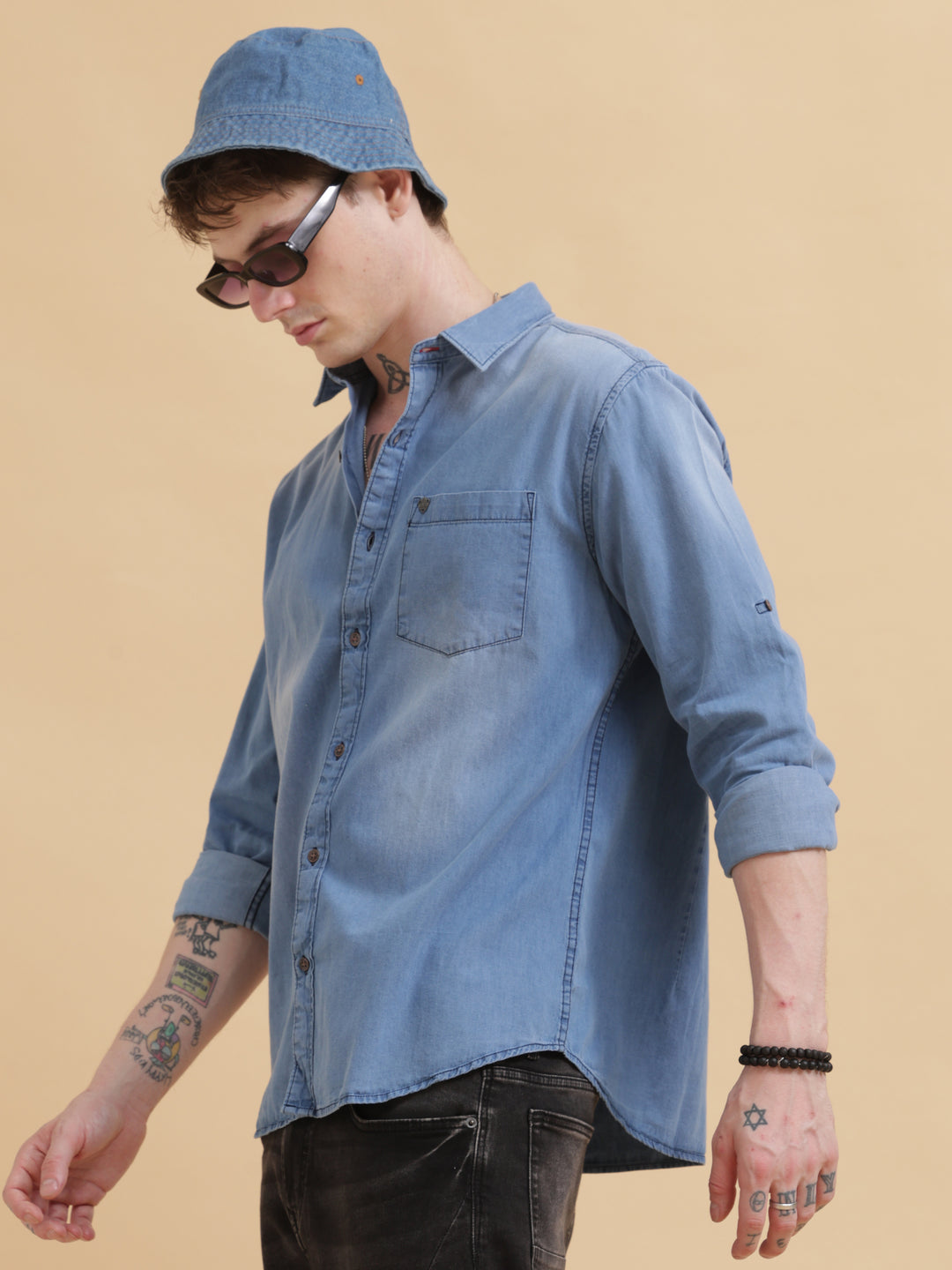 VUDUClassic Faded Denim ShirtRegular Fit