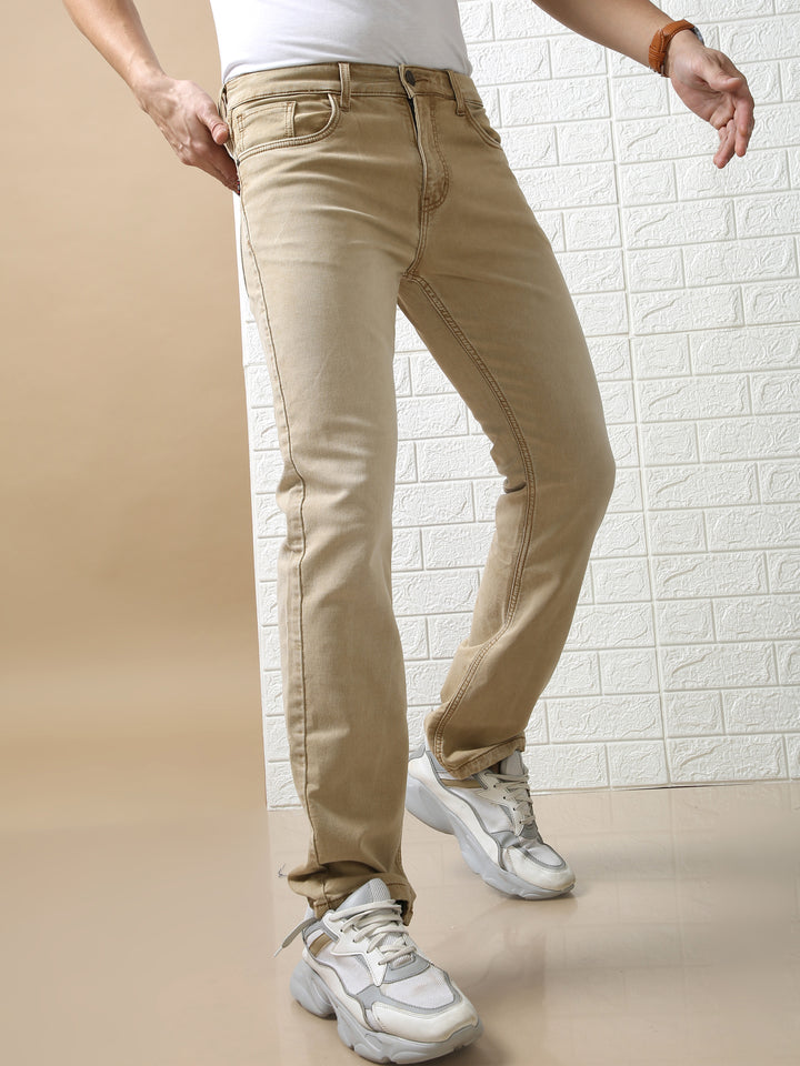 VUDUComfy Beige JeansComfort Fit