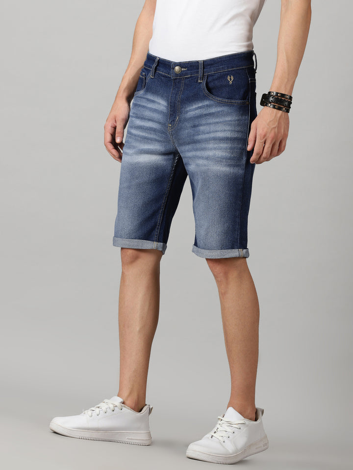 VUDUDark Indigo Denim ShortsSlim Fit