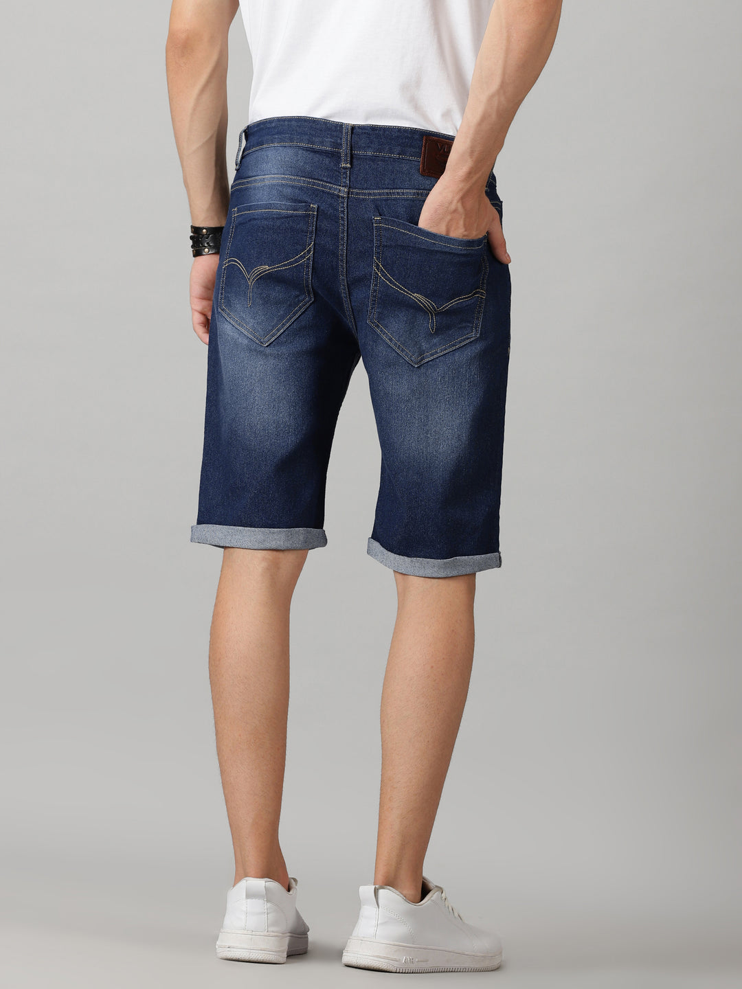 VUDUDark Indigo Denim ShortsSlim Fit