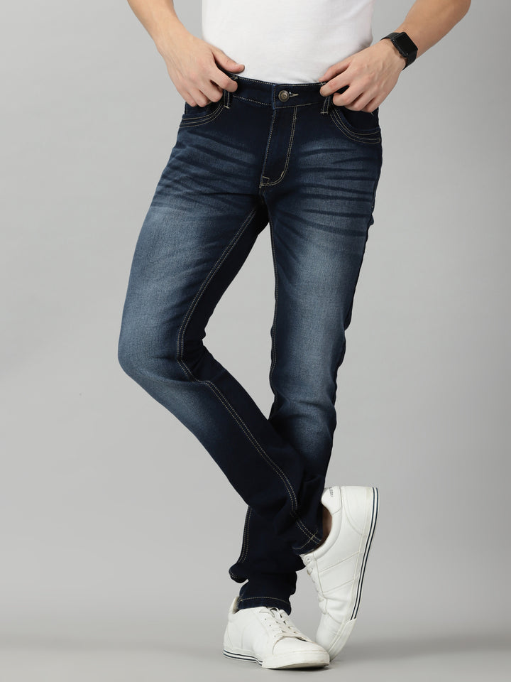 VUDUDeep Blue Whiskered DenimSlim Fit