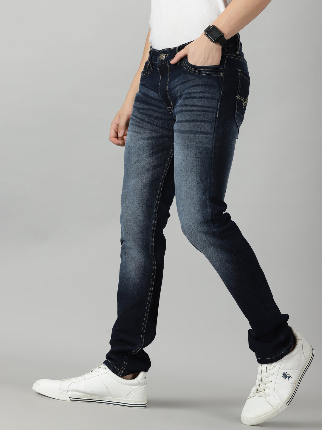 VUDUDeep Blue Whiskered DenimSlim Fit