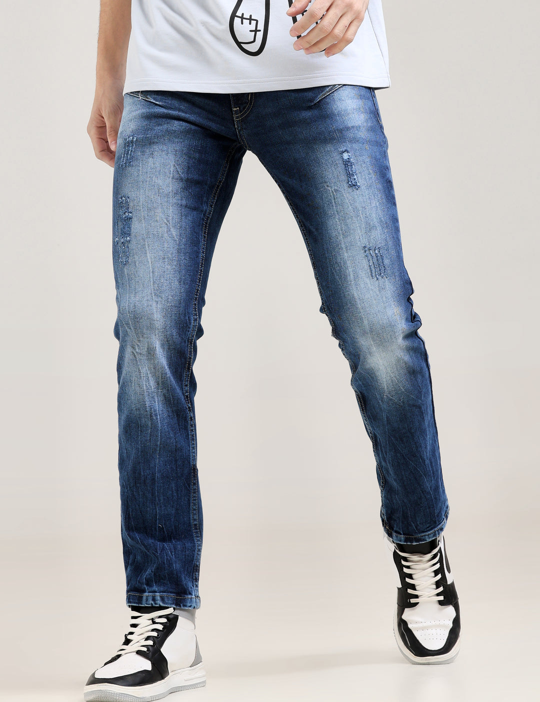 VUDUFRINGE DETAIL INDIGO JEANSSlim Fit