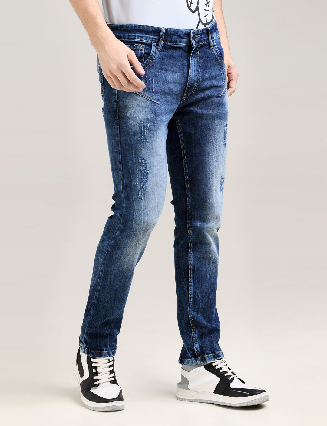 VUDUFRINGE DETAIL INDIGO JEANSSlim Fit