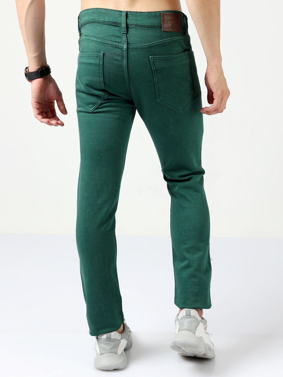 VUDUForest Green DenimSlim Fit