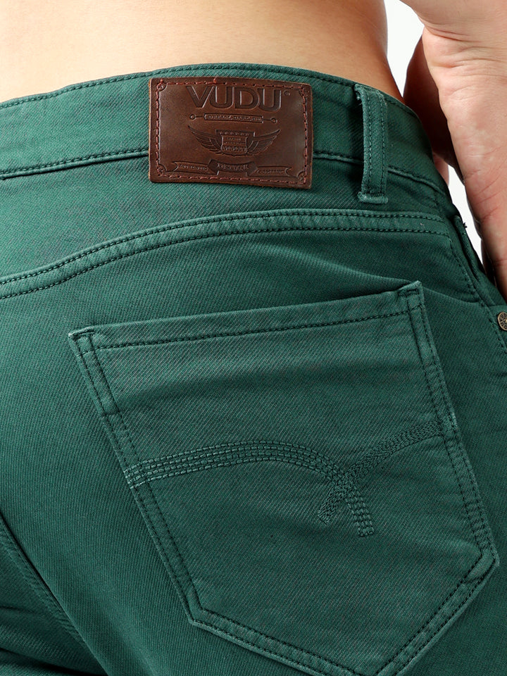 VUDUForest Green DenimSlim Fit