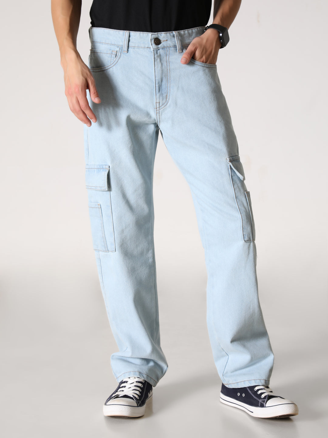 VUDULight Wash Denim CargosComfort Fit