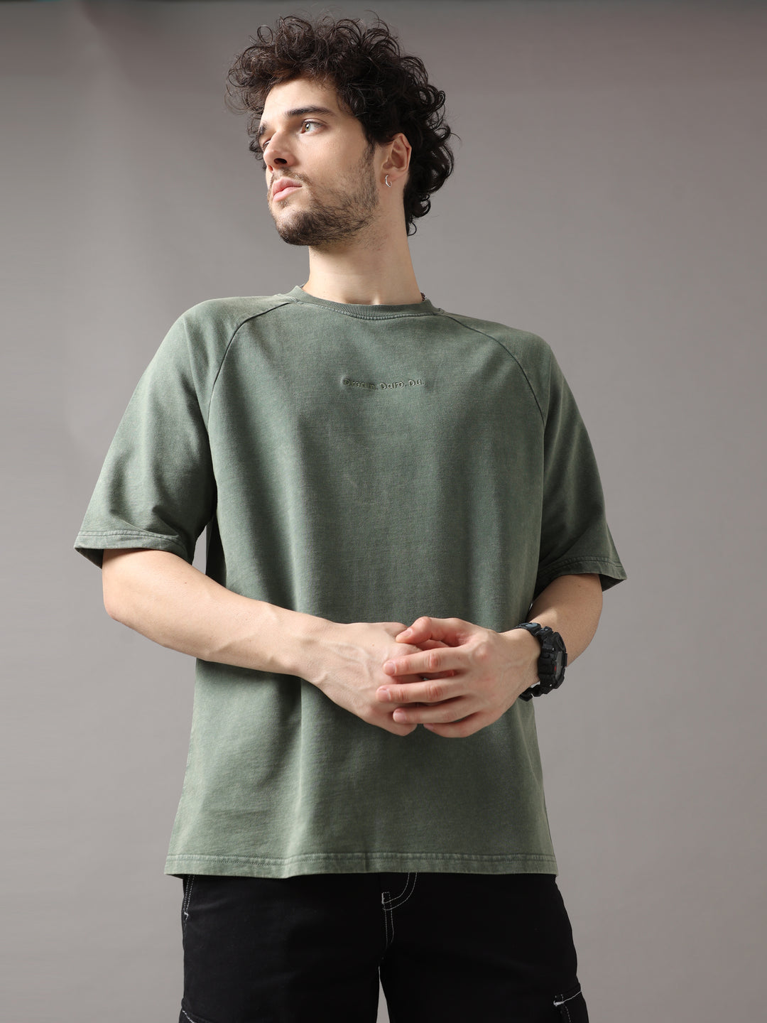 VUDUOLIVE ACID WASH OVERSIZED T-SHIRTOversized Fit