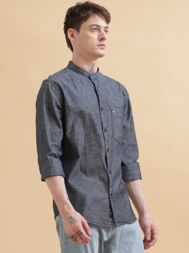 VUDUSLATE SHADE CLASSIC DENIM SHIRTRegular Fit