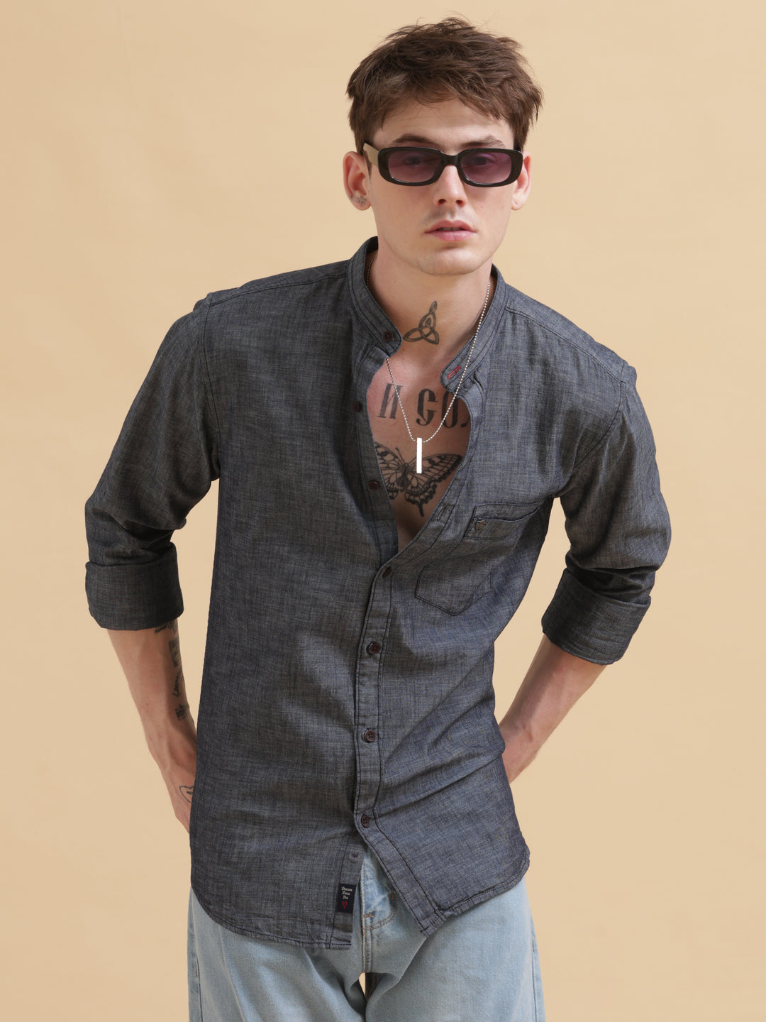 VUDUSLATE SHADE CLASSIC DENIM SHIRTRegular Fit