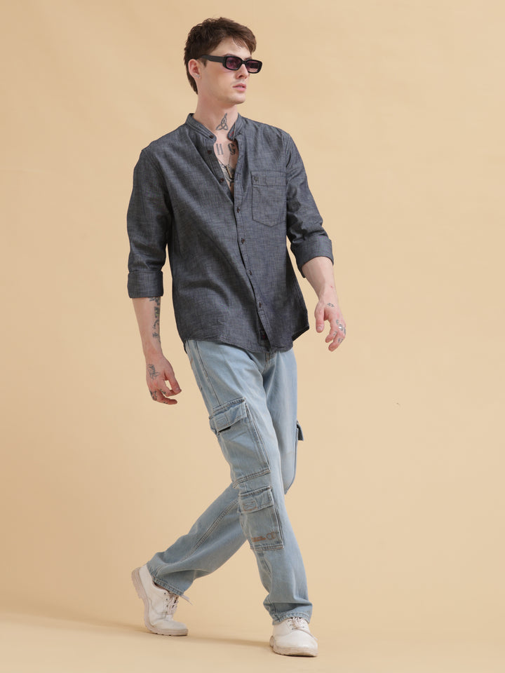 VUDUSLATE SHADE CLASSIC DENIM SHIRTRegular Fit