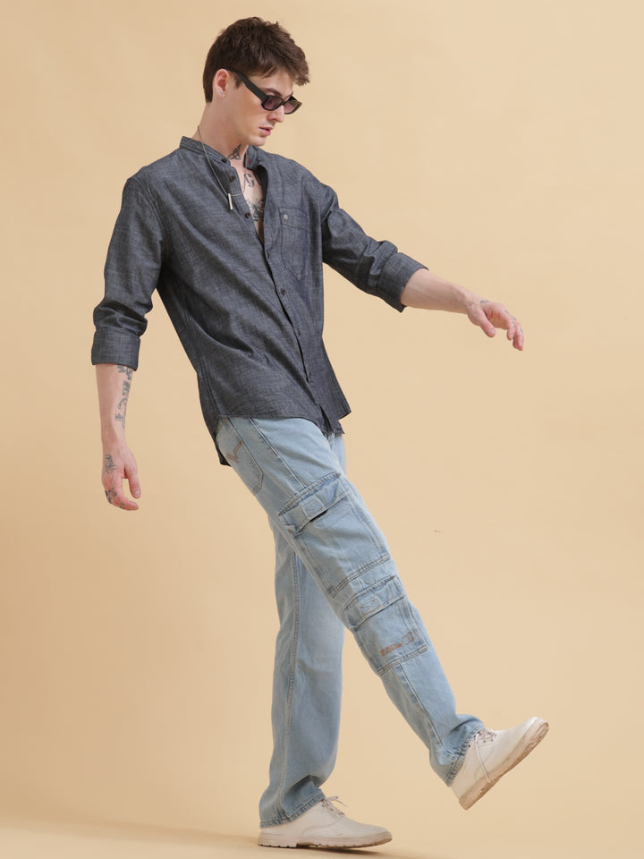 VUDUSLATE SHADE CLASSIC DENIM SHIRTRegular Fit