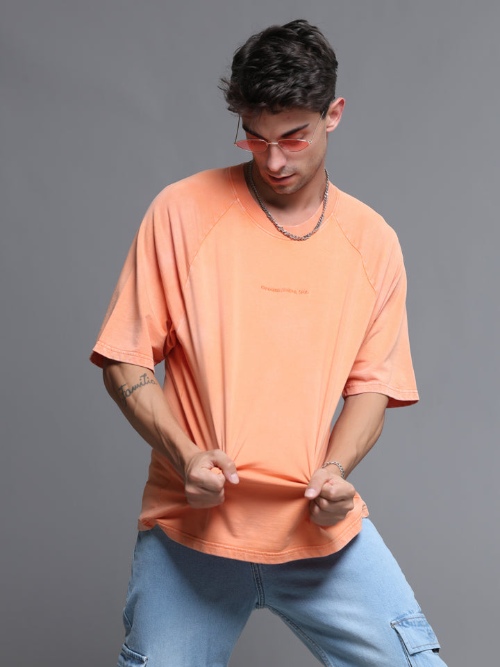 VUDUSUNSET HAZE ACID WASH OVERSIZED T-SHIRTOversized Fit