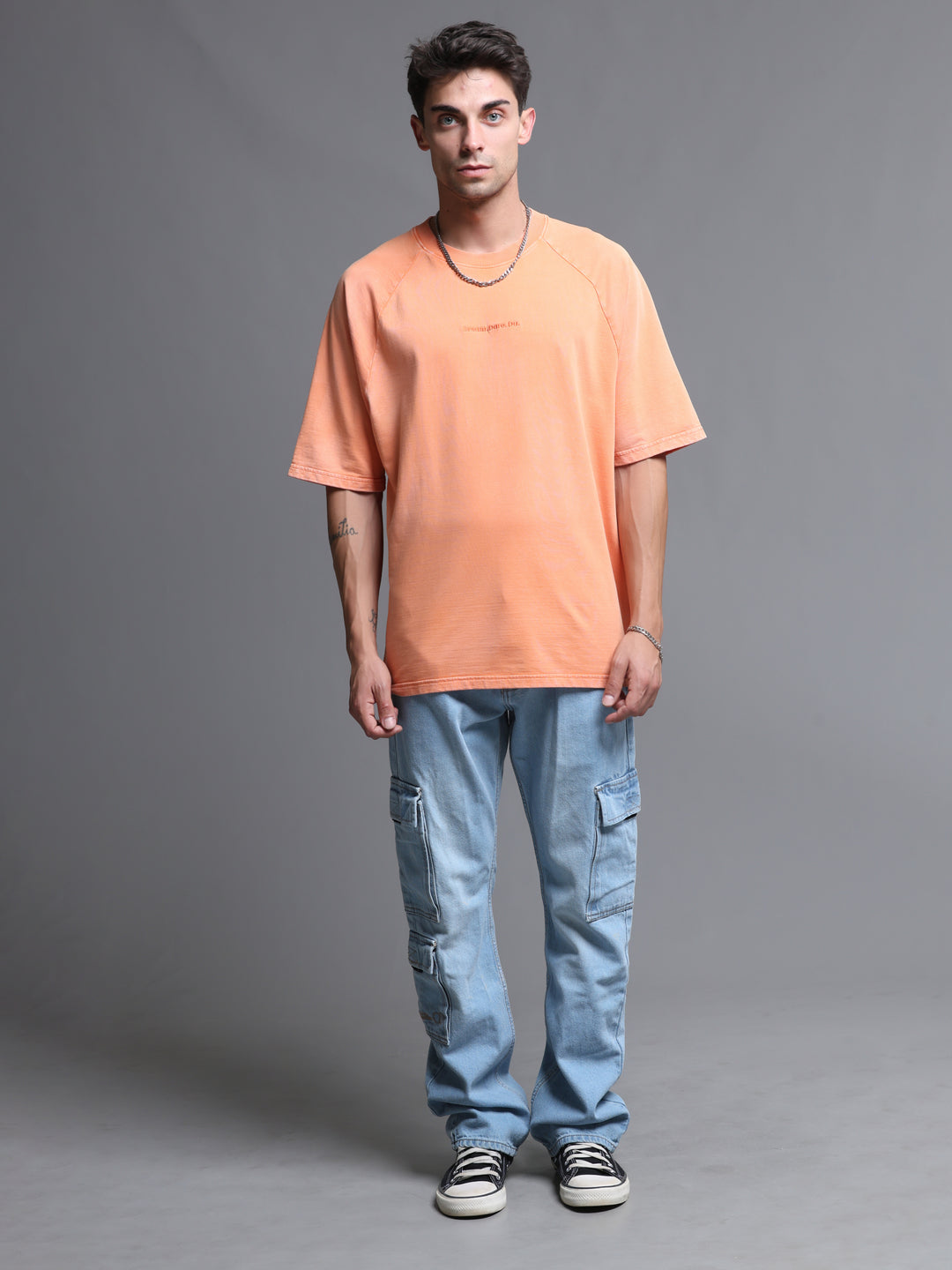 VUDUSUNSET HAZE ACID WASH OVERSIZED T-SHIRTOversized Fit