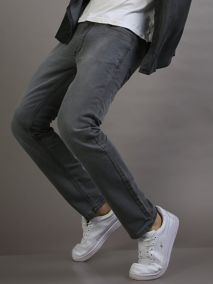 VUDUSlate Gray DenimAnkle Slim Fit