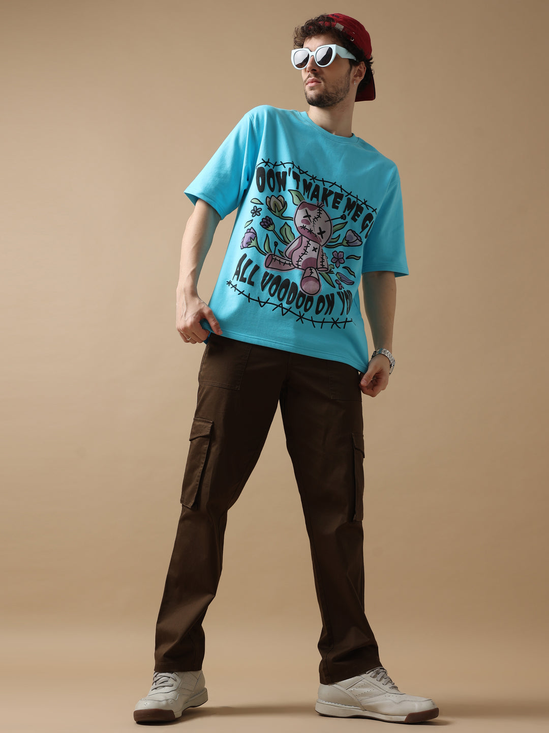 VUDUVOODOO DOLL BLUE OVERSIZED T-SHIRTOversized Fit