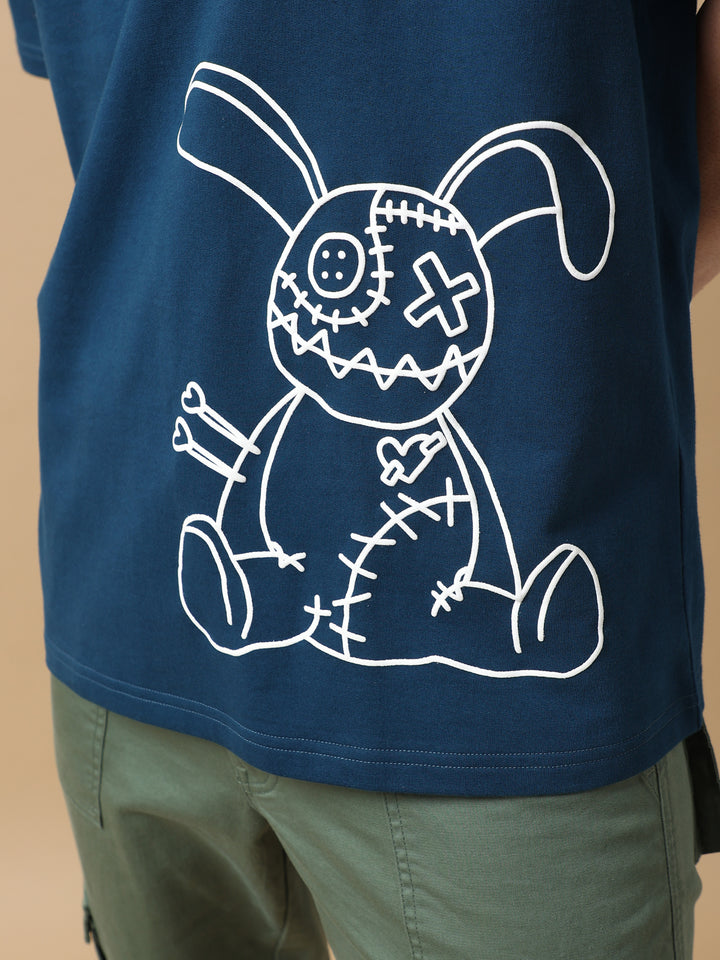 VUDUVOODOO DOLL NAVY OVERSIZED T-SHIRTOversized Fit