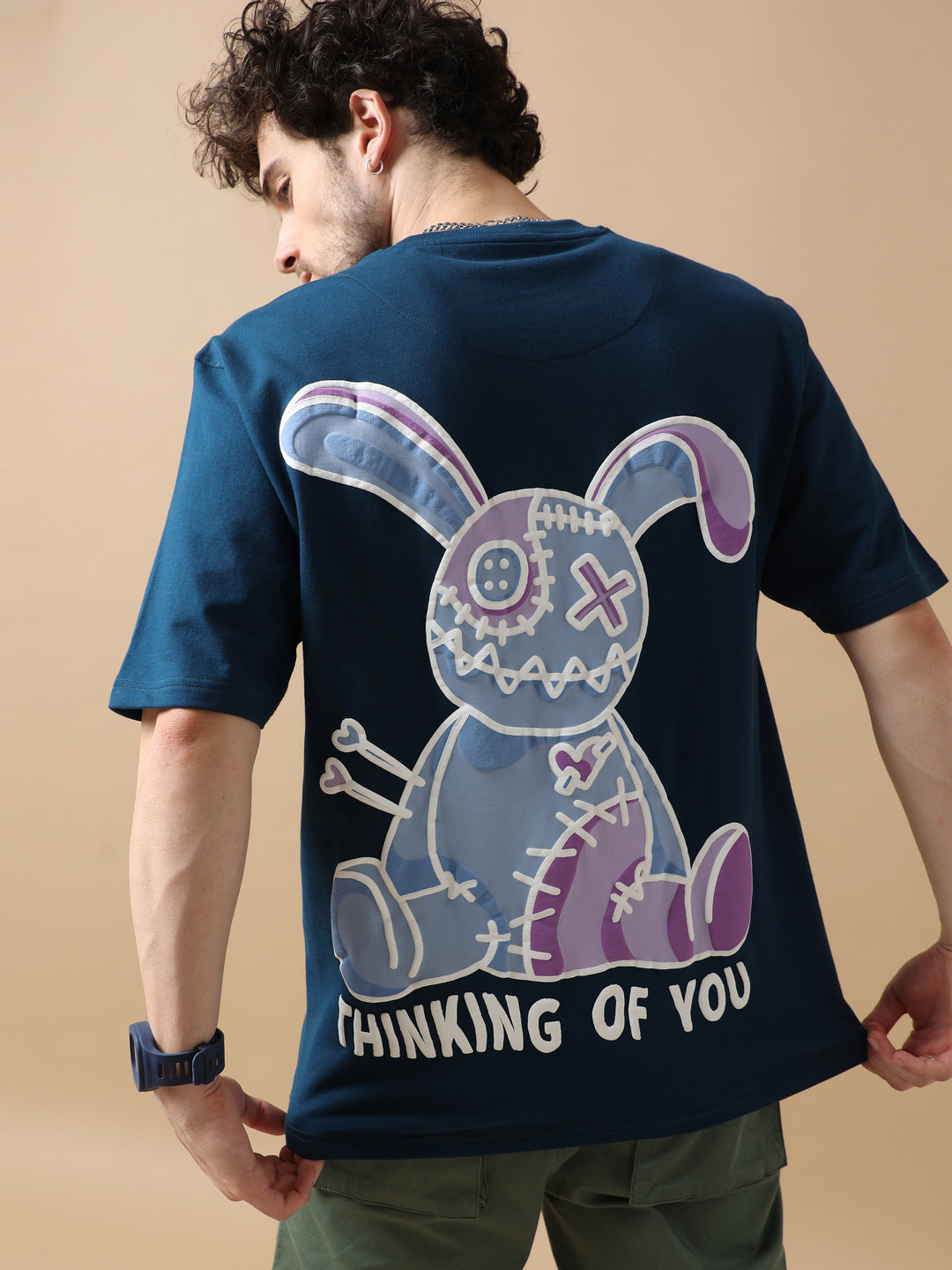 VUDUVOODOO DOLL NAVY OVERSIZED T-SHIRTOversized Fit